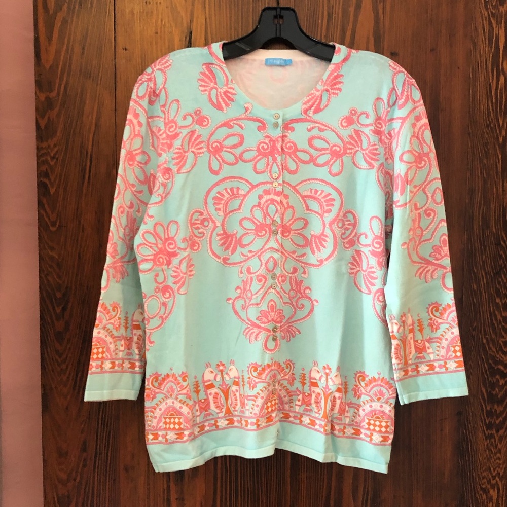 NWOT MINT J McLaughlin button down cardigan size L